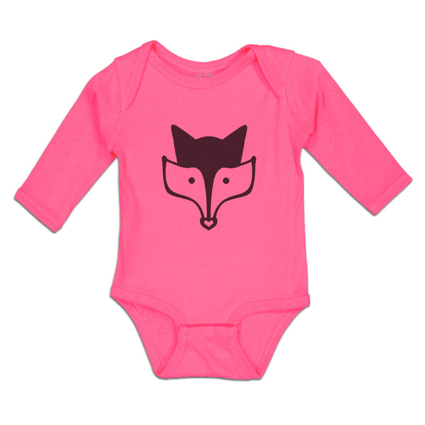 Long Sleeve Bodysuit Baby Fox Head and Snout Wildlife Boy & Girl Clothes Cotton - Cute Rascals