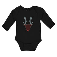 Long Sleeve Bodysuit Baby Abstract Deer Head, Snout and Horns Boy & Girl Clothes - Cute Rascals