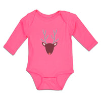 Long Sleeve Bodysuit Baby Abstract Deer Head, Snout and Horns Boy & Girl Clothes - Cute Rascals