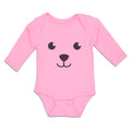 Long Sleeve Bodysuit Baby Teddy Bear Gesture Face Boy & Girl Clothes Cotton