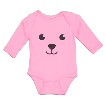 Long Sleeve Bodysuit Baby Teddy Bear Gesture Face Boy & Girl Clothes Cotton