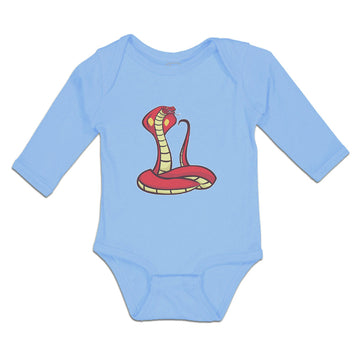 Long Sleeve Bodysuit Baby The Red Serpent King Cobra An Venomous Cotton