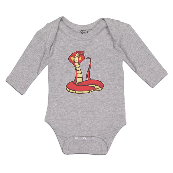 Long Sleeve Bodysuit Baby The Red Serpent King Cobra An Venomous Cotton