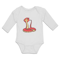 Long Sleeve Bodysuit Baby The Red Serpent King Cobra An Venomous Cotton