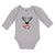 Long Sleeve Bodysuit Baby Abstract Flowers Silhouette Deer Head with Horns - Cute Rascals