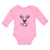 Long Sleeve Bodysuit Baby Abstract Flowers Silhouette Deer Head with Horns - Cute Rascals