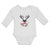 Long Sleeve Bodysuit Baby Abstract Flowers Silhouette Deer Head with Horns - Cute Rascals