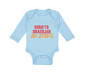 Long Sleeve Bodysuit Baby Born to Brazilian Jiu Jitsu Sport Martial Arts Cotton
