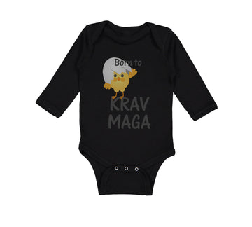 Long Sleeve Bodysuit Baby Born to Krav Maga Sport Boy & Girl Clothes Cotton