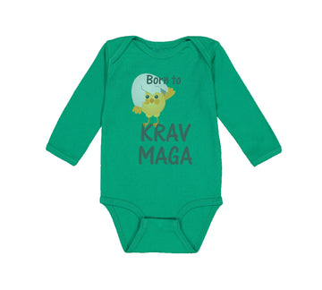 Long Sleeve Bodysuit Baby Born to Krav Maga Sport Boy & Girl Clothes Cotton