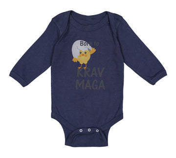 Long Sleeve Bodysuit Baby Born to Krav Maga Sport Boy & Girl Clothes Cotton