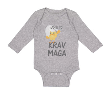 Long Sleeve Bodysuit Baby Born to Krav Maga Sport Boy & Girl Clothes Cotton