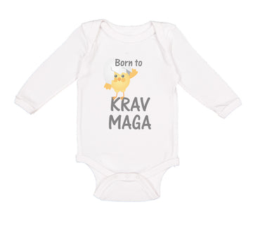 Long Sleeve Bodysuit Baby Born to Krav Maga Sport Boy & Girl Clothes Cotton