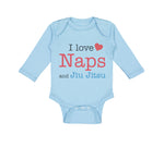 Long Sleeve Bodysuit Baby I Love Naps and Jiu Jitsu Sport Martial Arts Cotton