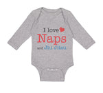 Long Sleeve Bodysuit Baby I Love Naps and Jiu Jitsu Sport Martial Arts Cotton