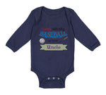 Long Sleeve Bodysuit Baby I Love Watching Baseball with My Uncle Baseball Cotton