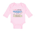 Long Sleeve Bodysuit Baby I Love Watching Baseball with My Uncle Baseball Cotton