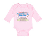 Long Sleeve Bodysuit Baby I Love Watching Baseball with My Uncle Baseball Cotton
