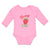 Long Sleeve Bodysuit Baby Cute Red Berry Strawberry with A Stem and Leaves - Cute Rascals