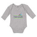 Long Sleeve Bodysuit Baby Daddy's Future Lawn Mower Cutting Grass Cotton