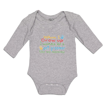 Long Sleeve Bodysuit Baby Grow Wanna Pet Groomer Mommy Colourful Print Cotton