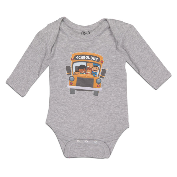 Long Sleeve Bodysuit Baby School Kids Riding A School Bus Boy & Girl Clothes