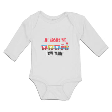 Long Sleeve Bodysuit Baby All Aboard The Love Children's Colourful Toy Train!
