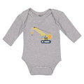 Long Sleeve Bodysuit Baby Construction Toy Truck Crane Vehicle Cotton