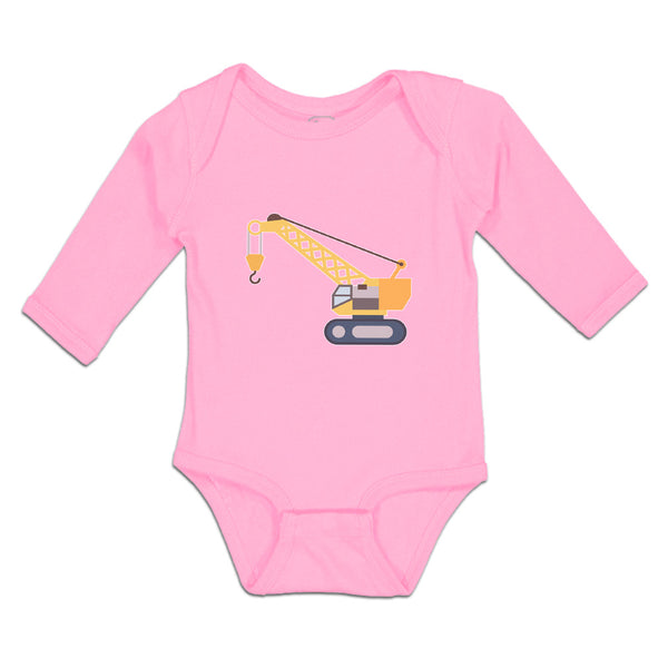 Long Sleeve Bodysuit Baby Construction Toy Truck Crane Vehicle Cotton - Cute Rascals
