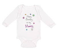 Long Sleeve Bodysuit Baby Flowers Happy Birthday to Mommy Boy & Girl Clothes - Cute Rascals