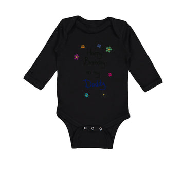 Long Sleeve Bodysuit Baby Flowers Happy Birthday to Daddy Father Dad Cotton
