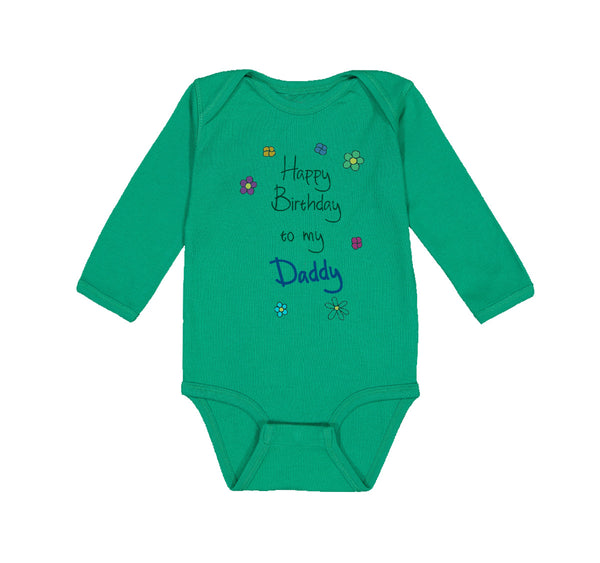 Long Sleeve Bodysuit Baby Flowers Happy Birthday to Daddy Father Dad Cotton - Cute Rascals