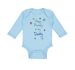 Long Sleeve Bodysuit Baby Flowers Happy Birthday to Daddy Father Dad Cotton - Cute Rascals