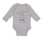 Long Sleeve Bodysuit Baby Flowers Happy Birthday to Daddy Father Dad Cotton - Cute Rascals