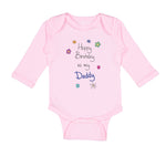 Long Sleeve Bodysuit Baby Flowers Happy Birthday to Daddy Father Dad Cotton - Cute Rascals