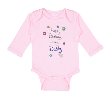 Long Sleeve Bodysuit Baby Flowers Happy Birthday to Daddy Father Dad Cotton