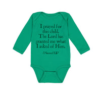 Long Sleeve Bodysuit Baby Prayed for Child Lord Has Granted Me Jewish Cotton