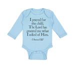 Long Sleeve Bodysuit Baby Prayed for Child Lord Has Granted Me Jewish Cotton