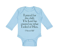 Long Sleeve Bodysuit Baby Prayed for Child Lord Has Granted Me Jewish Cotton