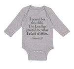 Long Sleeve Bodysuit Baby Prayed for Child Lord Has Granted Me Jewish Cotton