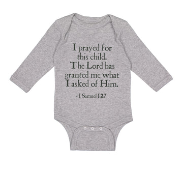 Long Sleeve Bodysuit Baby Prayed for Child Lord Has Granted Me Jewish Cotton