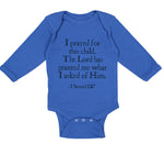 Long Sleeve Bodysuit Baby Prayed for Child Lord Has Granted Me Jewish Cotton