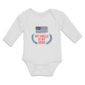 Long Sleeve Bodysuit Baby My Uncle Is Hero Flag United States America Cotton