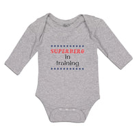 Long Sleeve Bodysuit Baby Hero in Training with Stars Pattern Boy & Girl Clothes - Cute Rascals