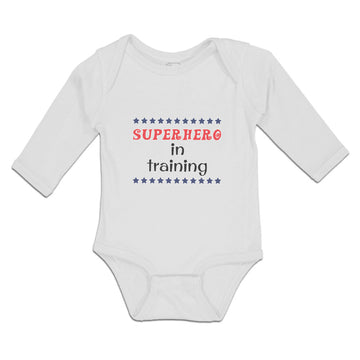 Long Sleeve Bodysuit Baby Hero in Training with Stars Pattern Boy & Girl Clothes