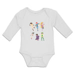 Long Sleeve Bodysuit Baby Animated Super Cartoon Heroes Costumes Cotton - Cute Rascals