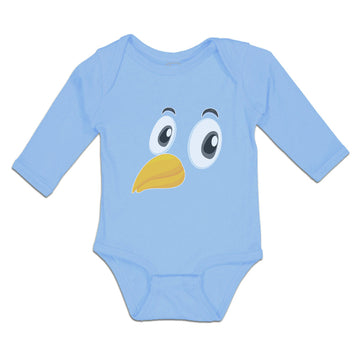 Long Sleeve Bodysuit Baby Bird Beak, Eyes and Facial Expression Cotton
