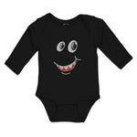 Long Sleeve Bodysuit Baby Funny Cartoon Animal Face with Smile Cotton - Cute Rascals