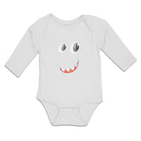 Long Sleeve Bodysuit Baby Funny Cartoon Animal Face with Smile Cotton - Cute Rascals