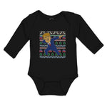 Long Sleeve Bodysuit Baby Flag America Usa Man Showing Dab Dance Pose Cotton - Cute Rascals